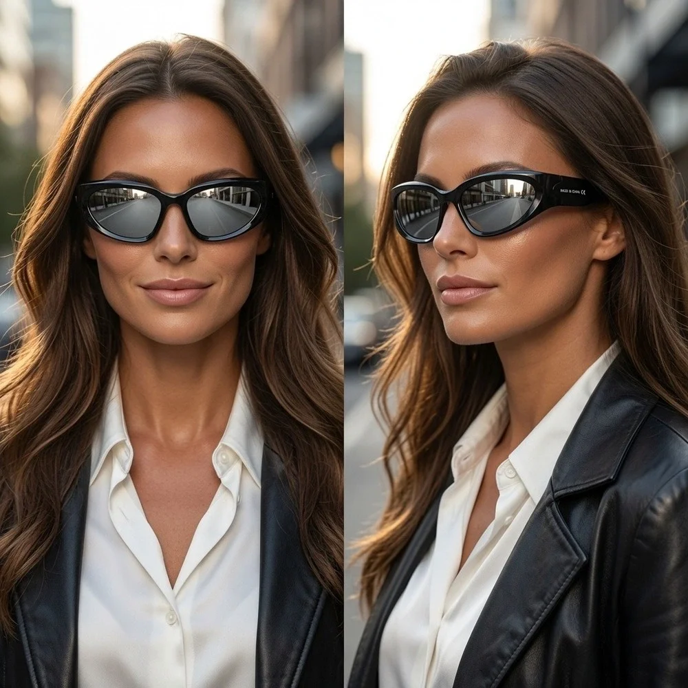 Women Design Visor Modern Wrap Shade Robust‎ Metallic Tint Protective Sunglasses